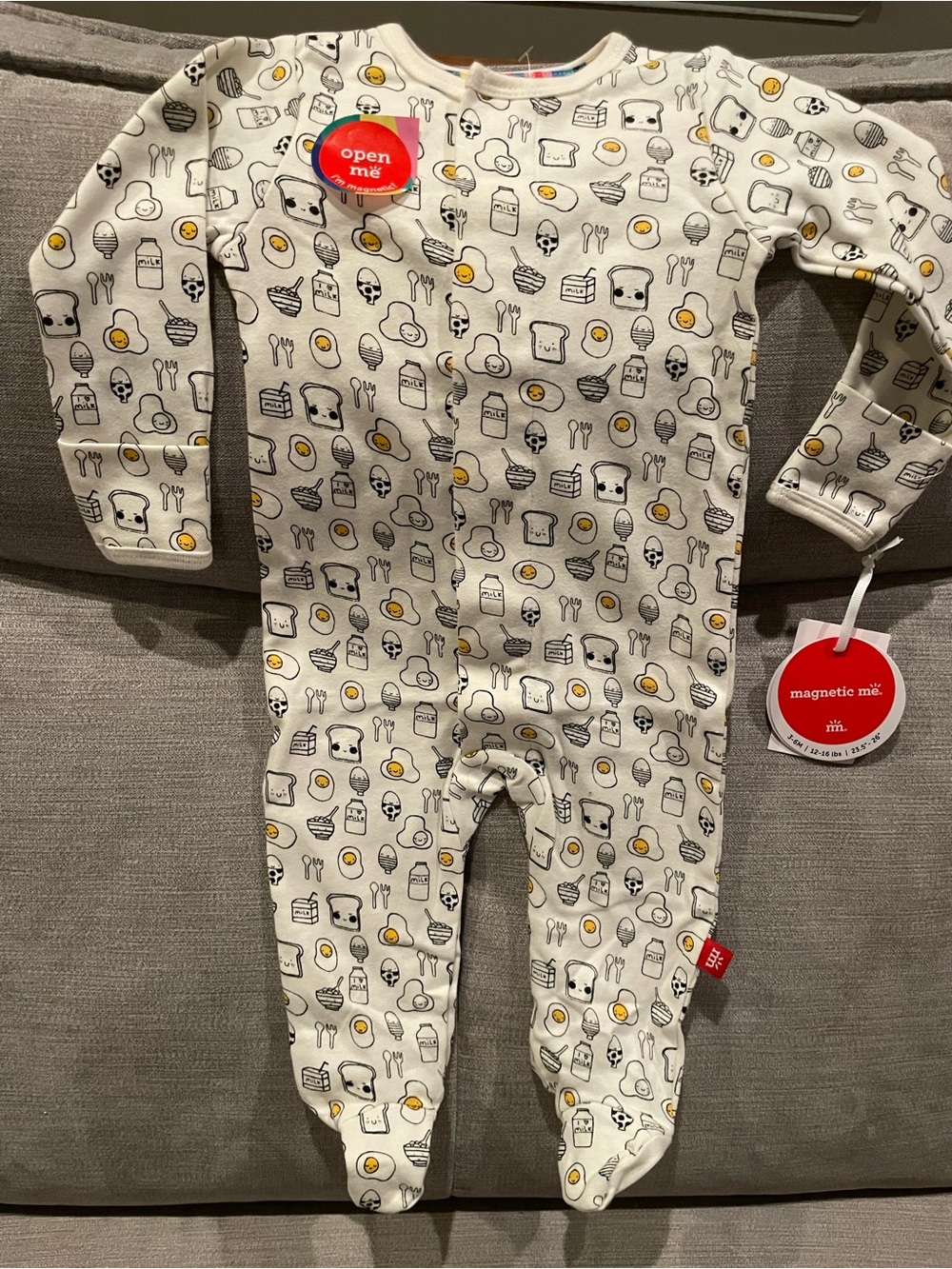 Magnetic Me eco-friendly Breakfast Club footed pajamas Organic cotton 3-6 mos